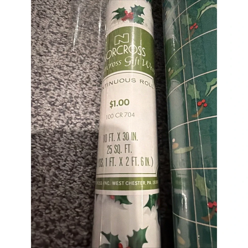 Vtg Christmas Wrapping Paper Rolls Lot 7 New Sealed Cleo, Norcross, Gibson, Hugg